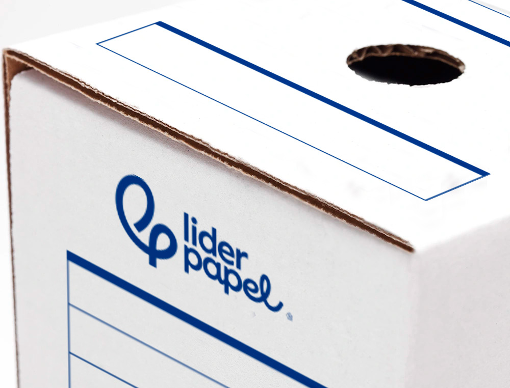 BOITE A ARCHIVES LIDERPAPEL CARTON RECYCLE DIN A4 325G/M2 DOS 100MM 360X100X255MM COLORIS BLANC