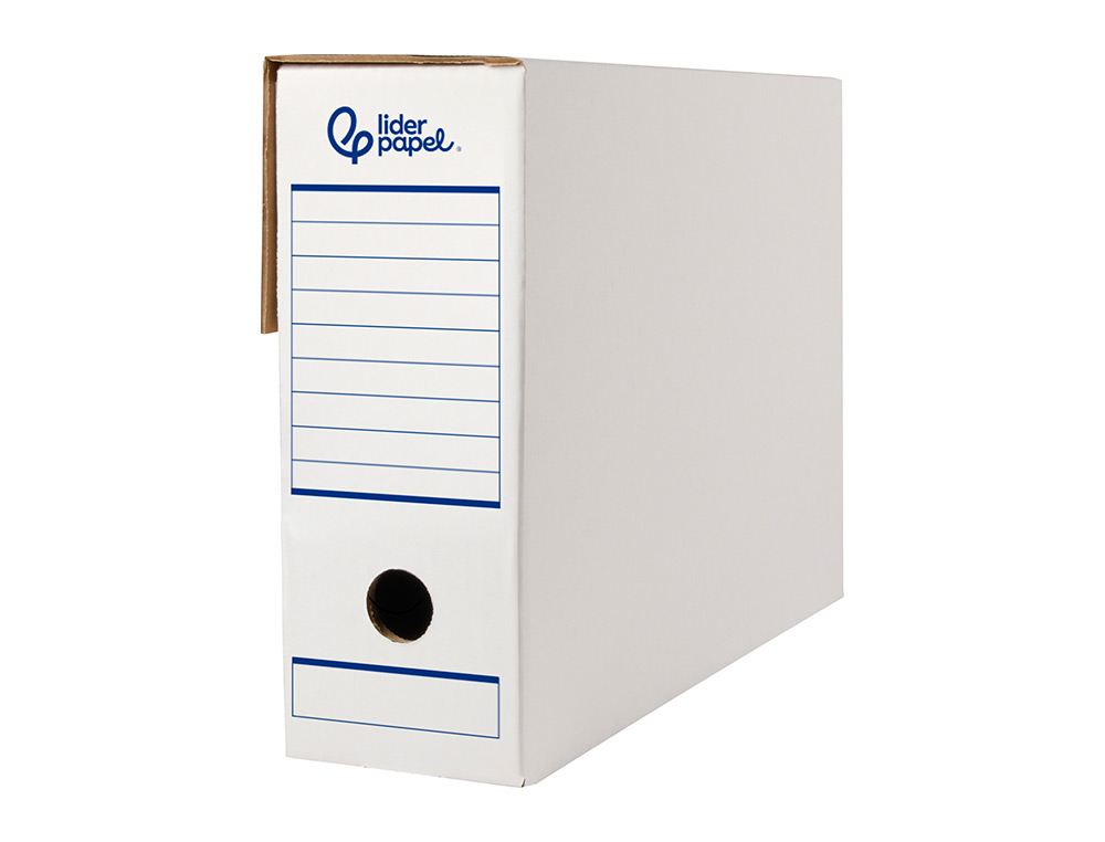 BOITE A ARCHIVES LIDERPAPEL CARTON RECYCLE DIN A4 325G/M2 DOS 100MM 360X100X255MM COLORIS BLANC