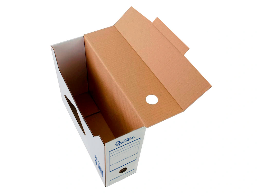 BOITE A ARCHIVES LIDERPAPEL CARTON RECYCLE DIN A4 325G/M2 DOS 100MM 360X100X255MM COLORIS BLANC