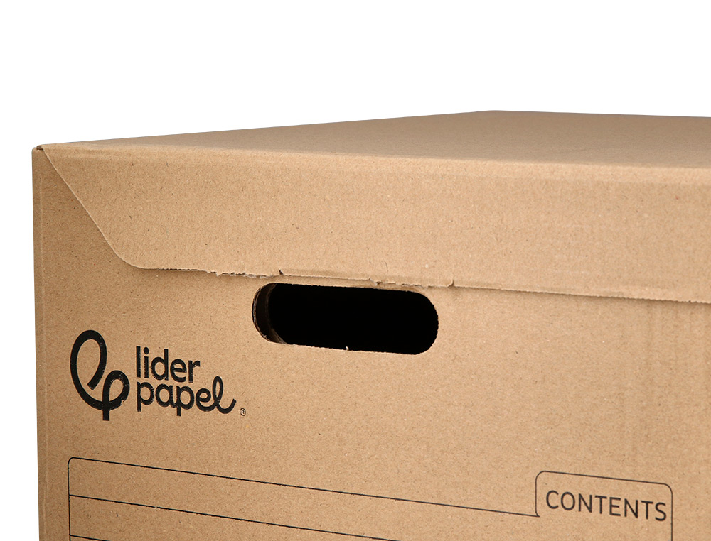 CONTAINER A ARCHIVES LIDERPAPEL CARTON MONTAGE AUTOMATIQUE POUR 5 BOITES FORMAT A4+ / 6 CLASSEURS A-Z 540X410X300MM