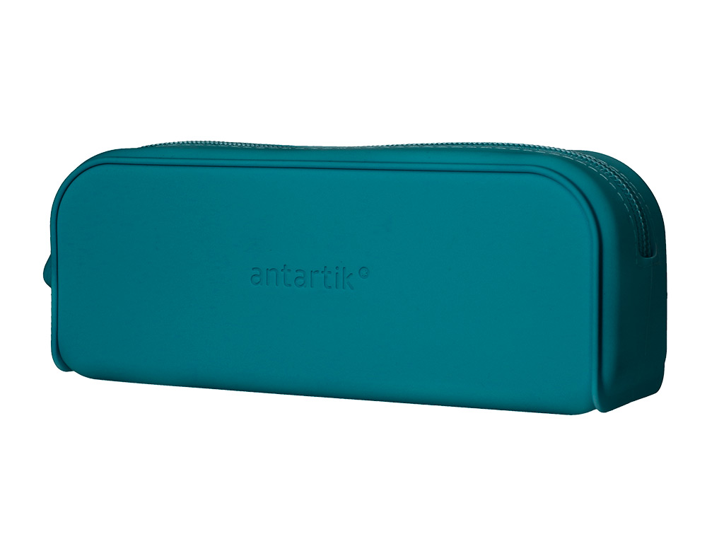 FOURRE-TOUT ANTARTIK RECTANGULAIRE 1 COMPARTIMENT EN SILICONE MODELE PRISMA 185X50X75MM COLORIS TURQUOISE