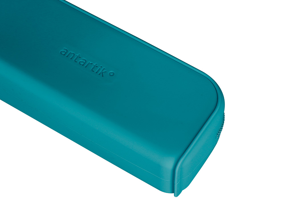 FOURRE-TOUT ANTARTIK RECTANGULAIRE 1 COMPARTIMENT EN SILICONE MODELE PRISMA 185X50X75MM COLORIS TURQUOISE