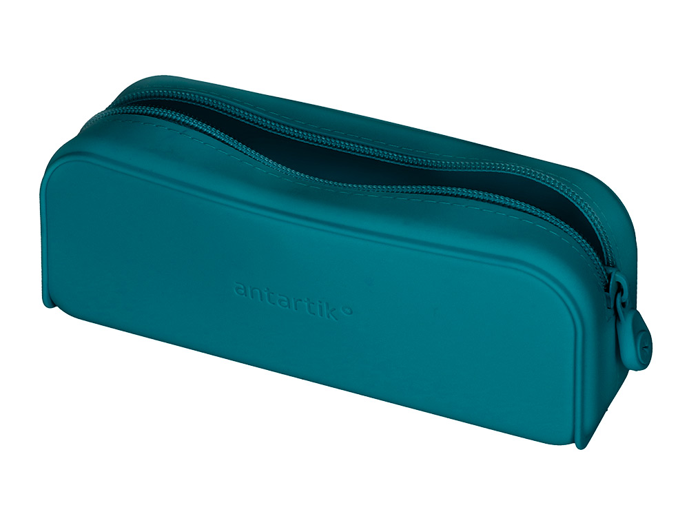 FOURRE-TOUT ANTARTIK RECTANGULAIRE 1 COMPARTIMENT EN SILICONE MODELE PRISMA 185X50X75MM COLORIS TURQUOISE