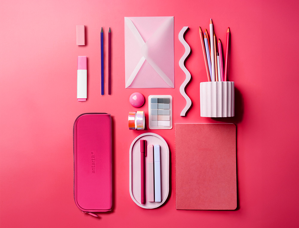 FOURRE-TOUT ANTARTIK RECTANGULAIRE 1 COMPARTIMENT  EN SILICONE MODELE PRISMA     185X50X75MM COLORIS FUCHSIA