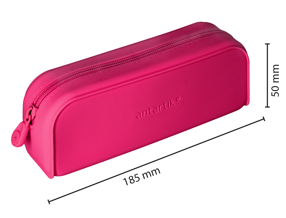 FOURRE-TOUT ANTARTIK RECTANGULAIRE 1 COMPARTIMENT  EN SILICONE MODELE PRISMA     185X50X75MM COLORIS FUCHSIA