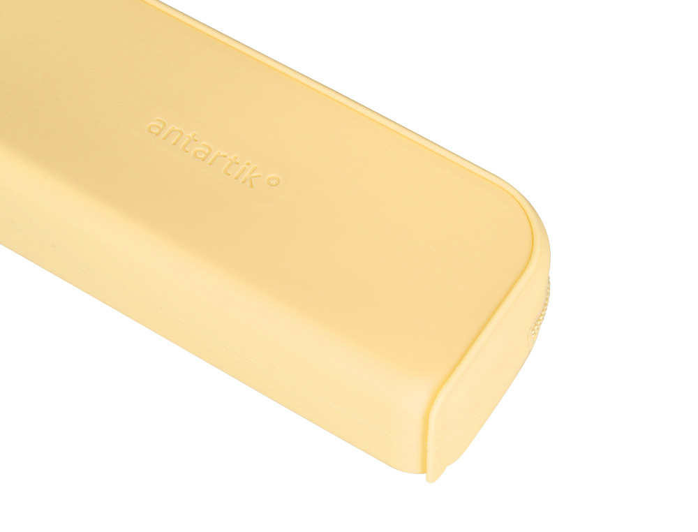 FOURRE-TOUT ANTARTIK RECTANGULAIRE 1 COMPARTIMENT  EN SILICONE MODELE PRISMA     185X50X75MM COLORIS JAUNE