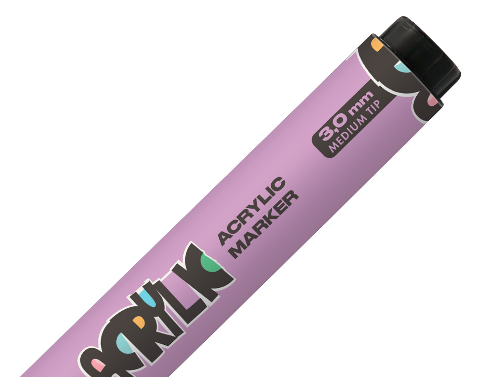 MARQUEUR LIDERPAPEL ACRYLIQUE BASE EAU TOUS SUPPORT POINTE RONDE 3MM COLORIS LILAS