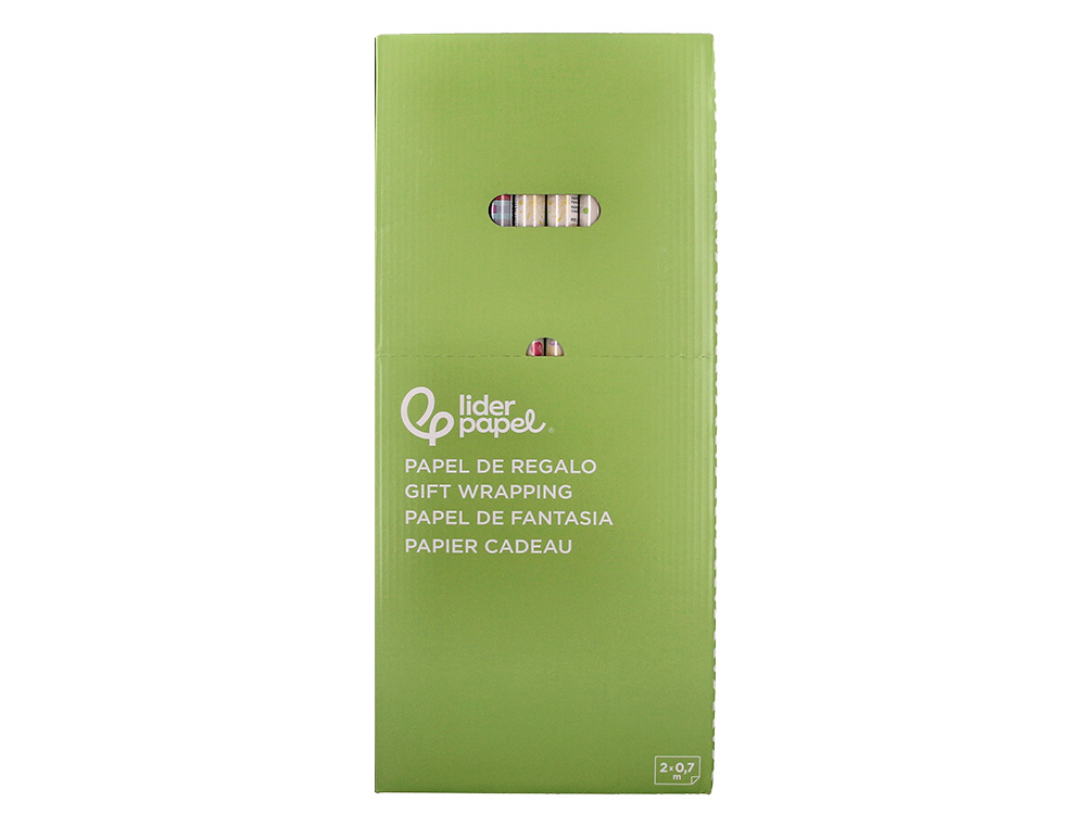 PAPIER CADEAU LIDERPAPEL TOUTE L'ANNEE ROULEAU 0,70X2M 60G MOTIFS ASSORTIS C-2024