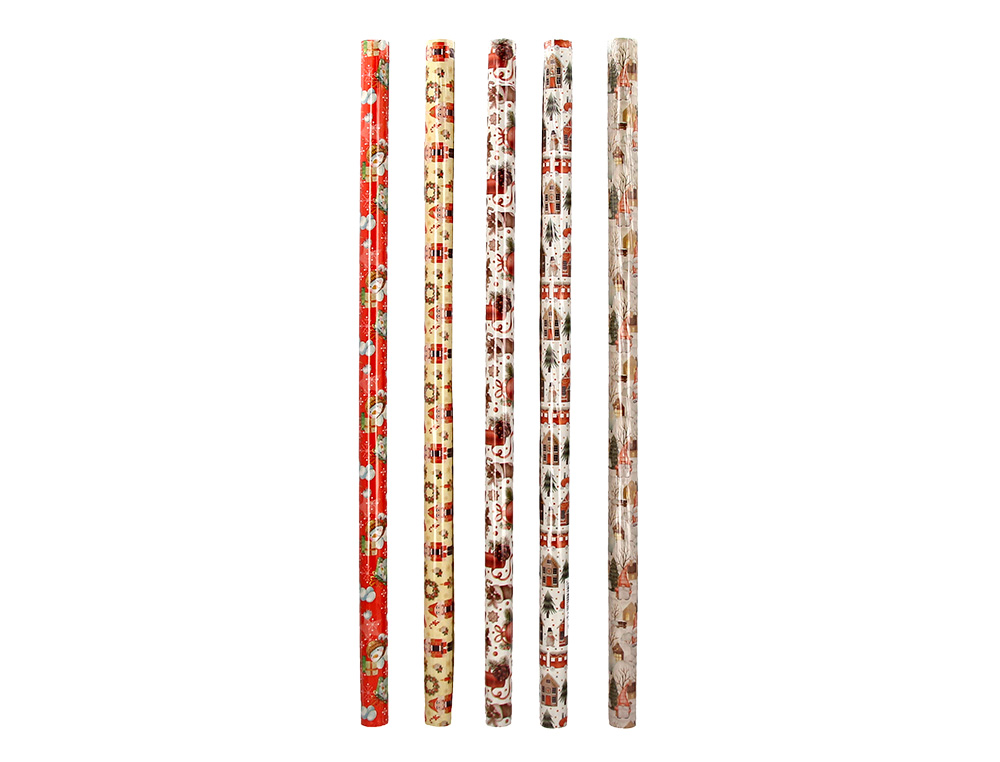 PAPIER CADEAU LIDERPAPEL NOEL ROULEAU 0,70X2M 60G MOTIFS ASSORTIS B-2024