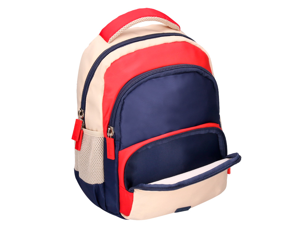 SAC A DOS LIDERPAPEL SCOLAIRE MULTIPOCHES ET MULTICOULEURS  35X11X27CM