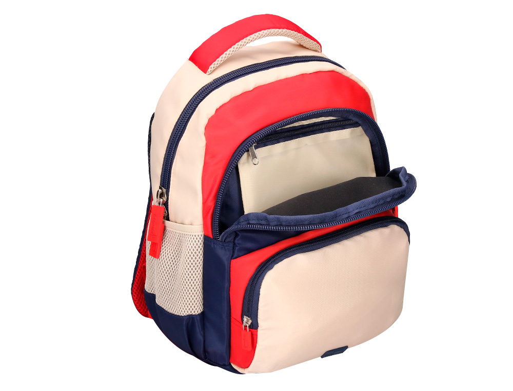 SAC A DOS LIDERPAPEL SCOLAIRE MULTIPOCHES ET MULTICOULEURS  35X11X27CM