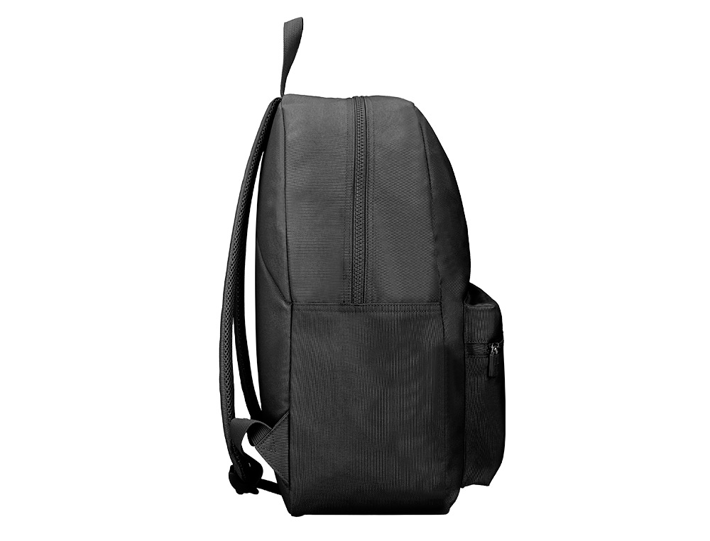 SAC A DOS LIDERPAPEL 1 COMPARTIMENT POCHE LATERALE 40X12,5X30CM COLORIS NOIR