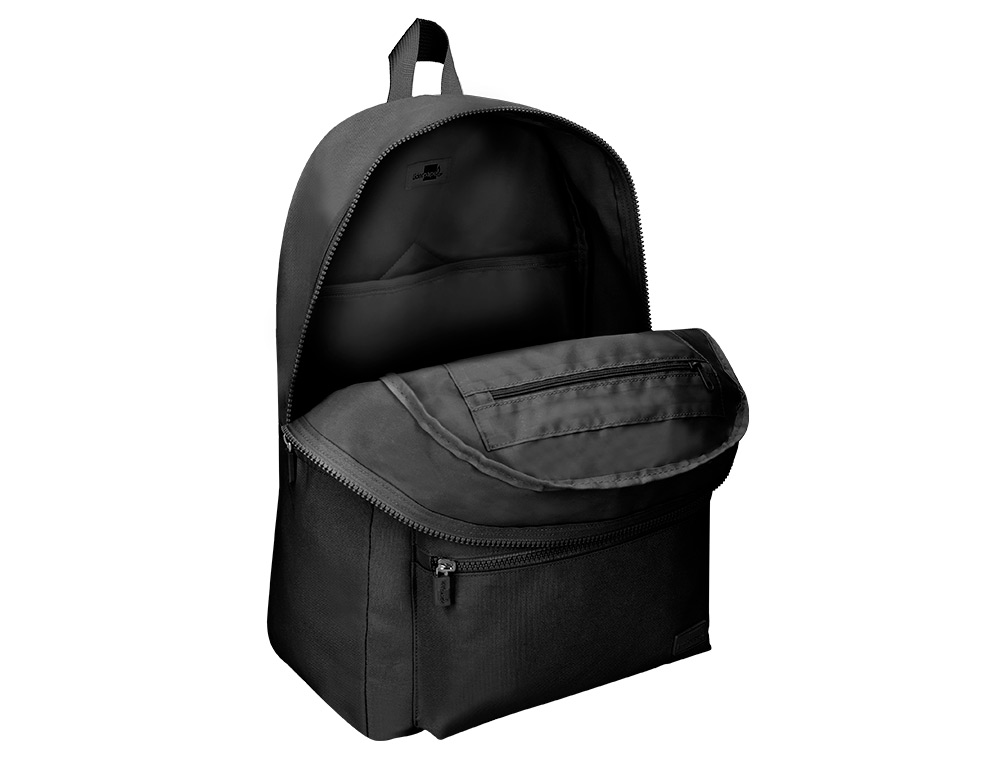 SAC A DOS LIDERPAPEL 1 COMPARTIMENT POCHE LATERALE 40X12,5X30CM COLORIS NOIR