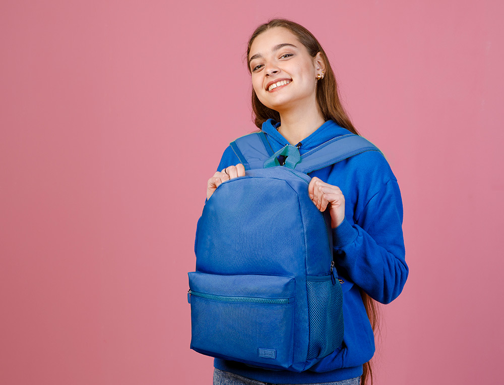 SAC A DOS LIDERPAPEL 1 COMPARTIMENT POCHE LATERALE   40X12,5X30CM COLORIS BLEU     OCEAN