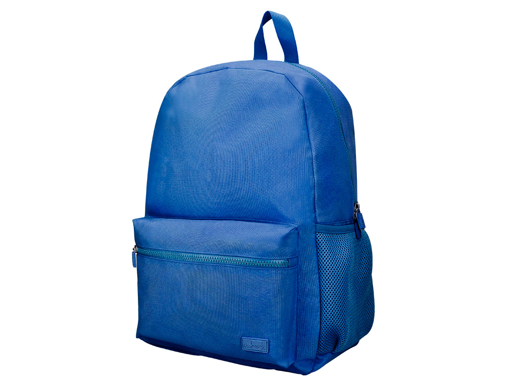 SAC A DOS LIDERPAPEL 1 COMPARTIMENT POCHE LATERALE   40X12,5X30CM COLORIS BLEU     OCEAN