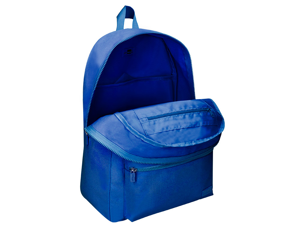 SAC A DOS LIDERPAPEL 1 COMPARTIMENT POCHE LATERALE   40X12,5X30CM COLORIS BLEU     OCEAN