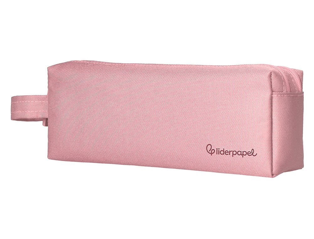 FOURRE-TOUT LIDERPAPEL RECTANGULAIRE 2 COMPARTIMENTS ANSE DE PREHENSION 21X8CM COLORIS ROSE