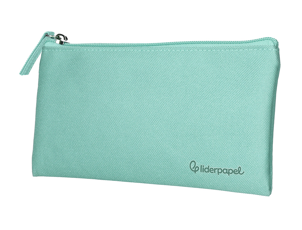 FOURRE-TOUT LIDERPAPEL PLAT 1 COMPARTIMENT 20X10CM COLORIS  VERT AMANDE