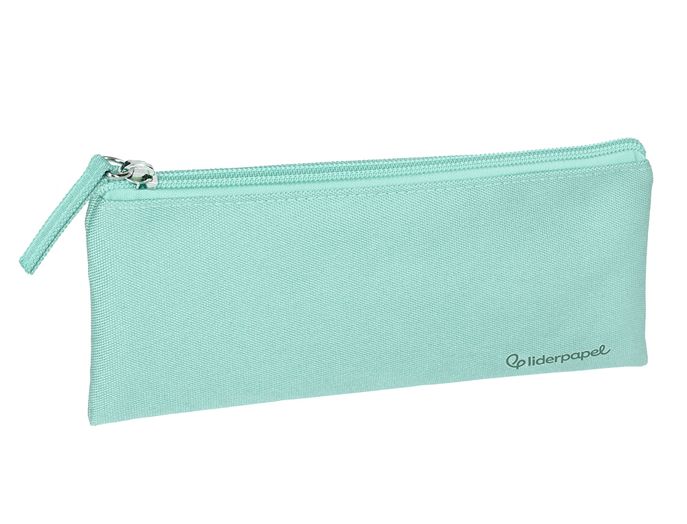 FOURRE-TOUT LIDERPAPEL PLAT 1 COMPARTIMENT 20X10CM COLORIS  VERT AMANDE