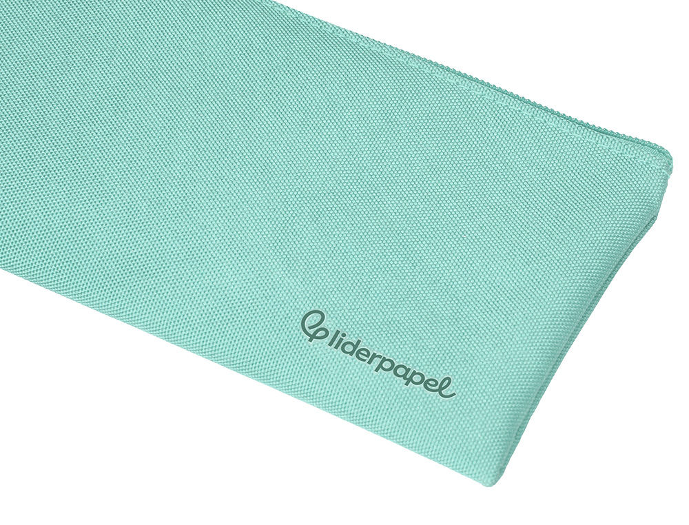 FOURRE-TOUT LIDERPAPEL PLAT 1 COMPARTIMENT 20X10CM COLORIS  VERT AMANDE