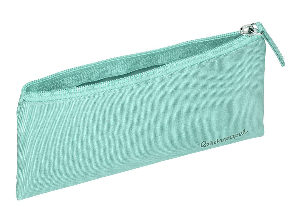 FOURRE-TOUT LIDERPAPEL PLAT 1 COMPARTIMENT 20X10CM COLORIS  VERT AMANDE