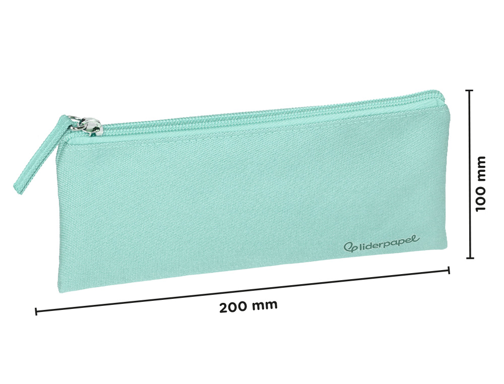 FOURRE-TOUT LIDERPAPEL PLAT 1 COMPARTIMENT 20X10CM COLORIS  VERT AMANDE