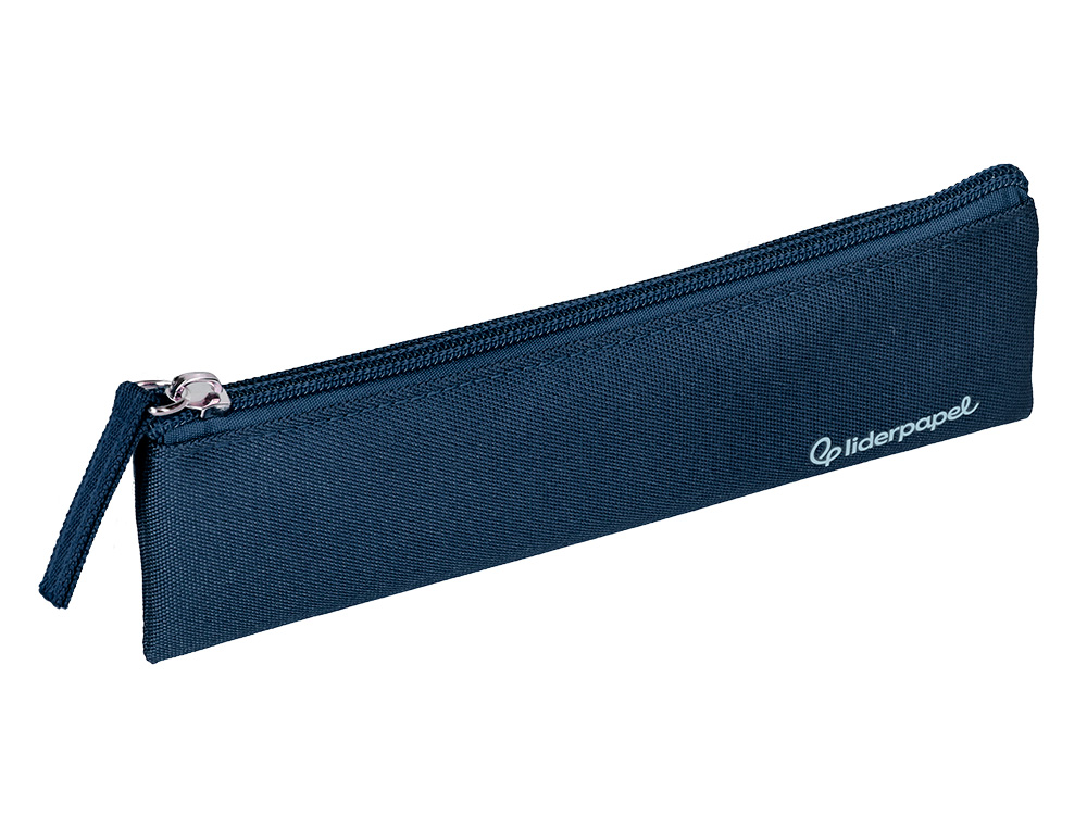FOURRE-TOUT LIDERPAPEL PLAT MINCE 1 COMPARTIMENT 20X6CM   COLORIS BLEU MARINE