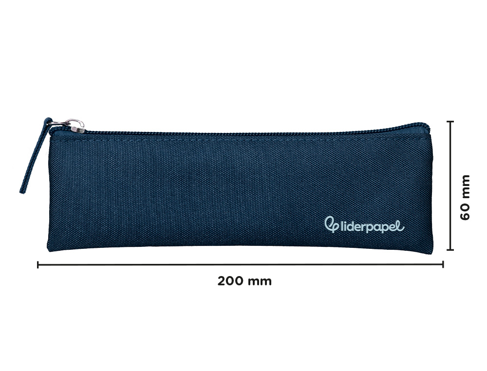 FOURRE-TOUT LIDERPAPEL PLAT MINCE 1 COMPARTIMENT 20X6CM   COLORIS BLEU MARINE