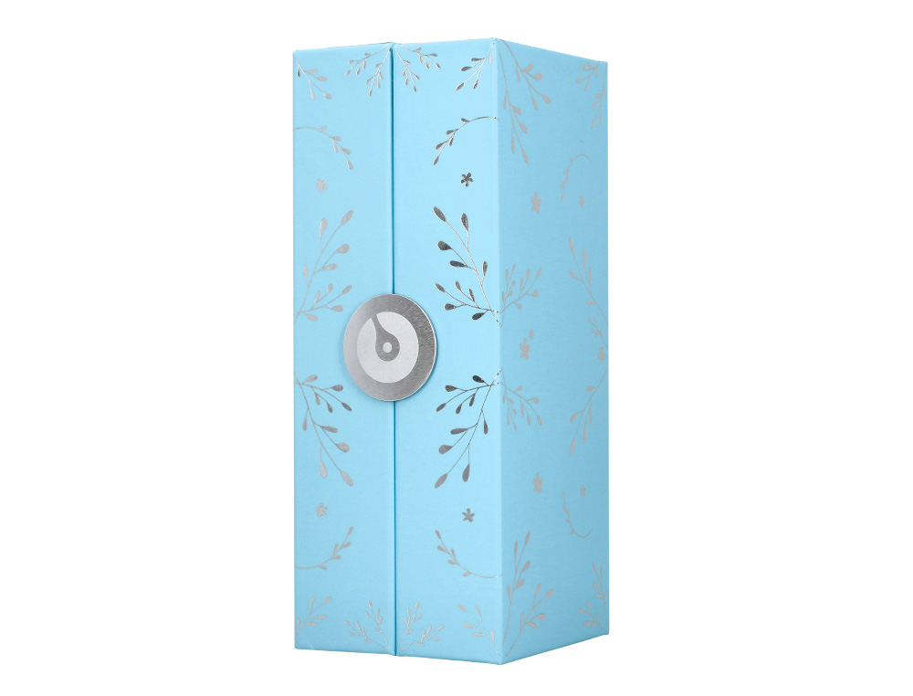 STYLO-BILLE BELIUS COLLECTION1 ALUMINIUM ENCRE   BLEUE COLORIS BLEU CIEL       DESIGN RELIEF ARGENTE BOITE