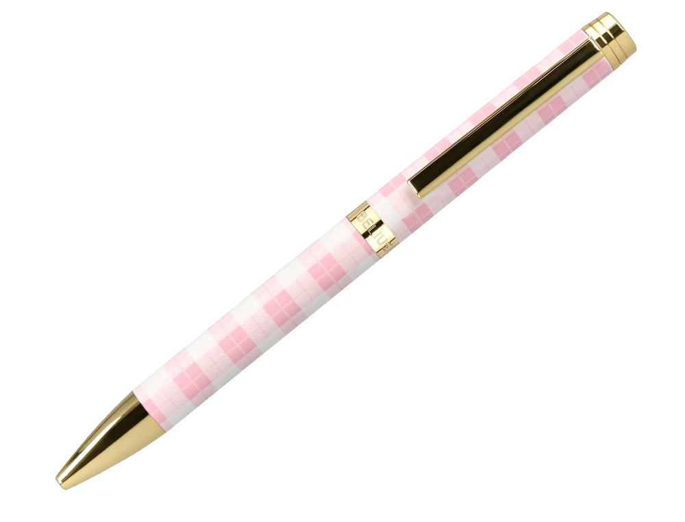 STYLO-BILLE BELIUS PICNIC ALUMINIUM ENCRE BLEUE COLORIS ROSE DORE BOITE DESIGN