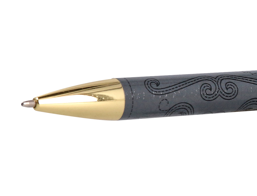 STYLO-BILLE BELIUS WILD WEST ALUMINIUM ENCRE BLEUE COLORIS NOIR DORE BOITE DESIGN