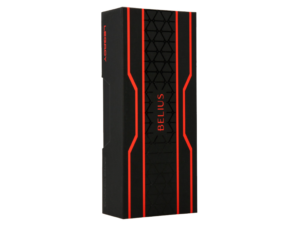 STYLO-BILLE BELIUS LEGACY ALUMINIUM ENCRE BLEUE DESIGN  TRIANGLE ROUGE CORPS NOIR     BOITE DESIGN