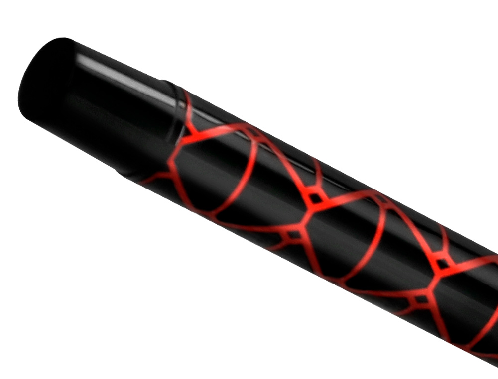STYLO-BILLE BELIUS LEGACY ALUMINIUM ENCRE BLEUE DESIGN  TRIANGLE ROUGE CORPS NOIR     BOITE DESIGN