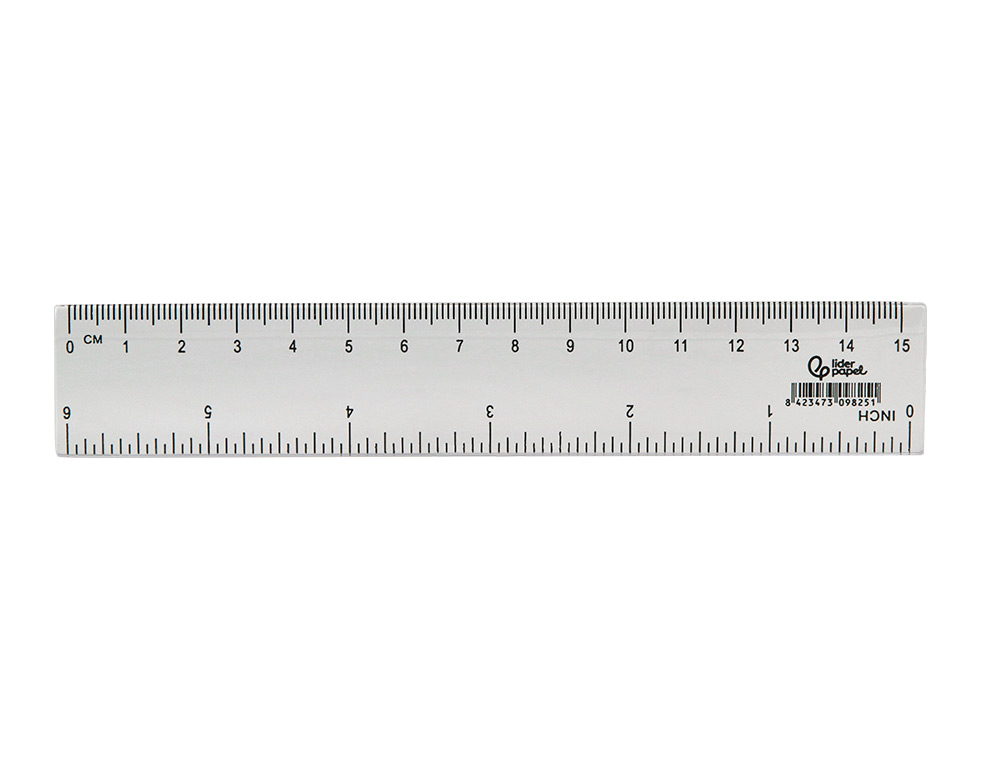 REGLE LIDERPAPEL PLASTIQUE CRISTAL 15 CM