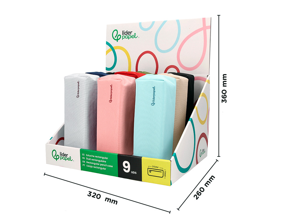 PRESENTOIR LIDERPAPEL FOURRE-TOUT RECTANGULAIRES AVEC ANSE 9 UNITES