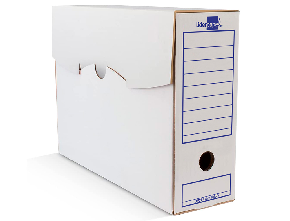 BOITE A ARCHIVES LIDERPAPEL CARTON RECYCLE 325G/M2 DOS    106MM 430X116X316MM COLORIS   BLANC