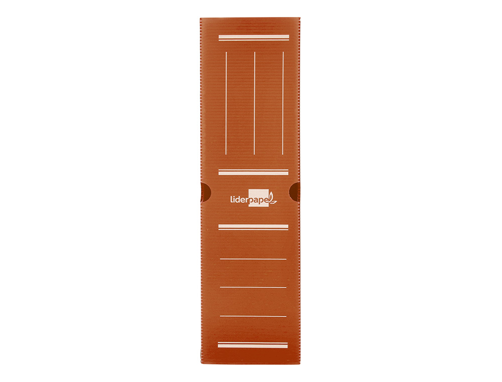 BOITE A ARCHIVES LIDERPAPEL POLYPROPYLENE ONDULE DOS 100MM 360X100X260MM COLORIS MARRON
