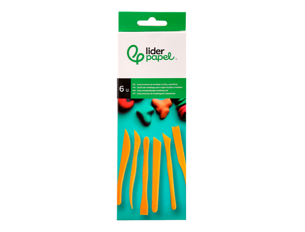 USTENSILES LIDERPAPEL POUR PATE A MODELER ET ARGILE SET  6 PIECES ASSORTIES