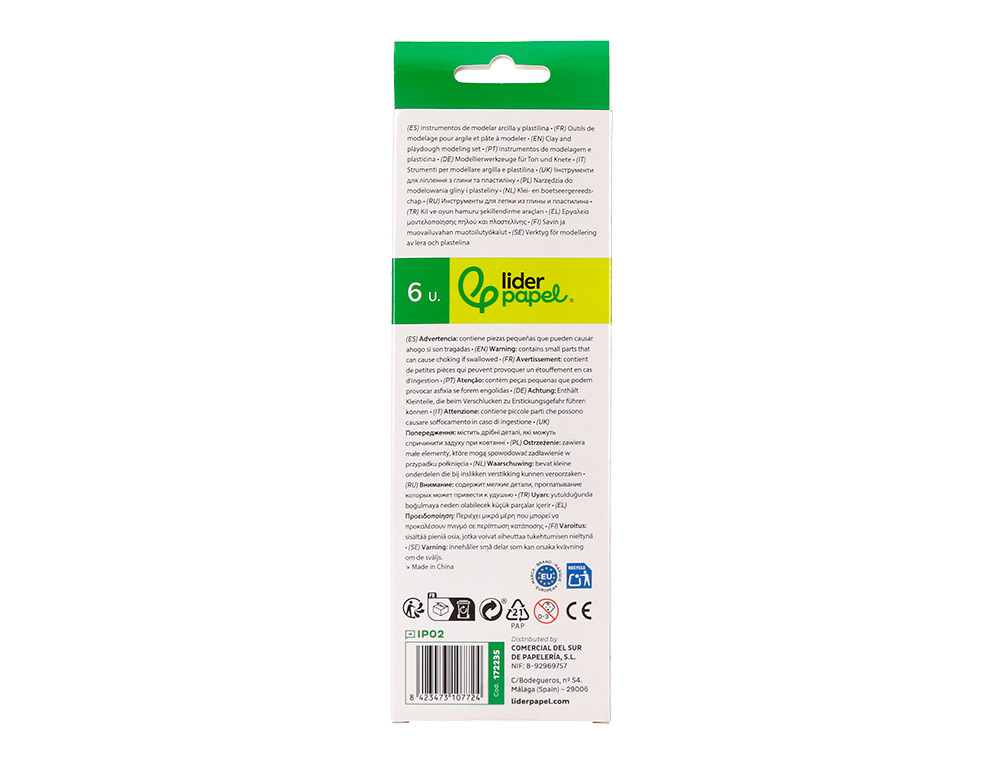 USTENSILES LIDERPAPEL POUR PATE A MODELER ET ARGILE SET  6 PIECES ASSORTIES