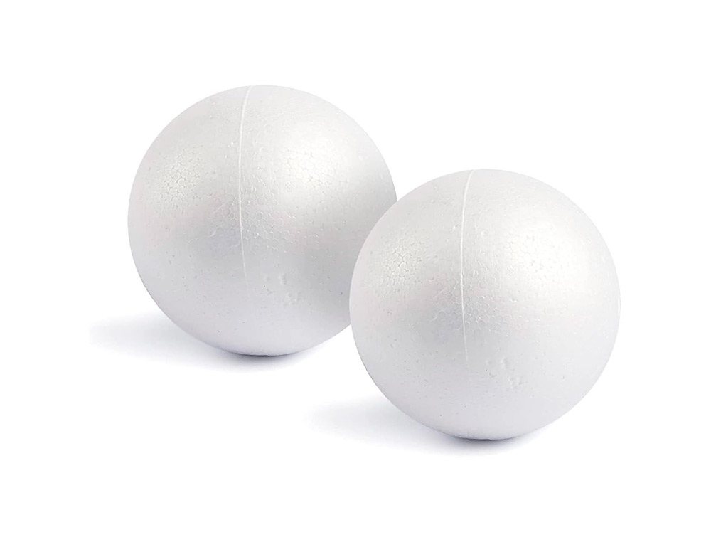 FORME LIDERPAPEL MOUSSE POLYSTYRENE BOULES DIAMETRE   7CM COLORIS BLANC SACHET 6    UNITES