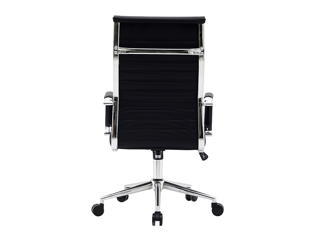 CHAISE BUREAU Q-CONNECT BOSA SIMIL CUIR BASE METALLIQUE HAUT MAX 1130 LARG 550 PROF 630MM ROUES PREMIUM COLORIS NOIR