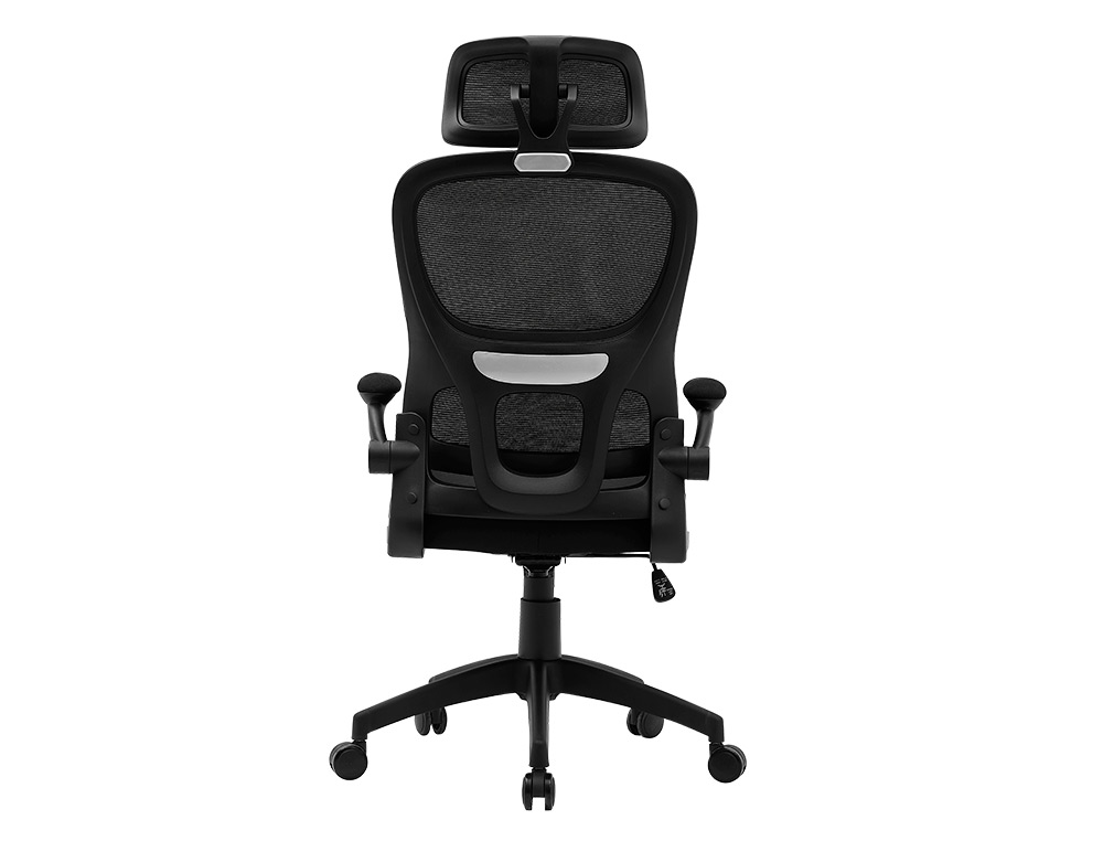 CHAISE DIRECTION Q-CONNECT SORRENTO MAILLE BASE METALLIQUE HAUT MAX 1320 LARG 650 PROF 600MM ROUES PREMIUM COLORIS NOIR