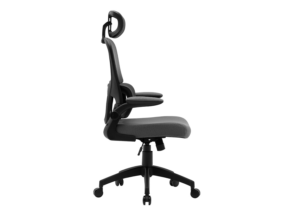 CHAISE DIRECTION Q-CONNECT SORRENTO MAILLE BASE METALLIQUE HAUT MAX 1320 LARG 650 PROF 600MM ROUES PREMIUM COLORIS GRIS
