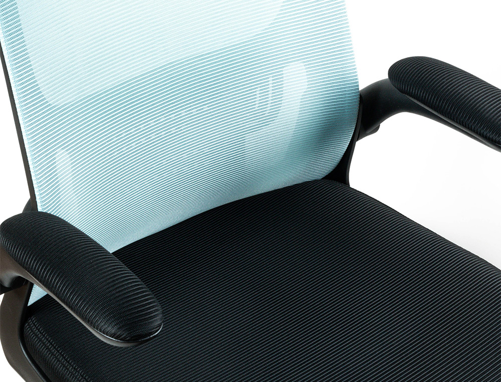 CHAISE OPERATEUR Q-CONNECT ALBA MAILLE BASE METALLIQUE HAUT MAX 1110 LARG 610 PROF 580MM ROUES PREMIUM COLORIS BLEU-NOIR