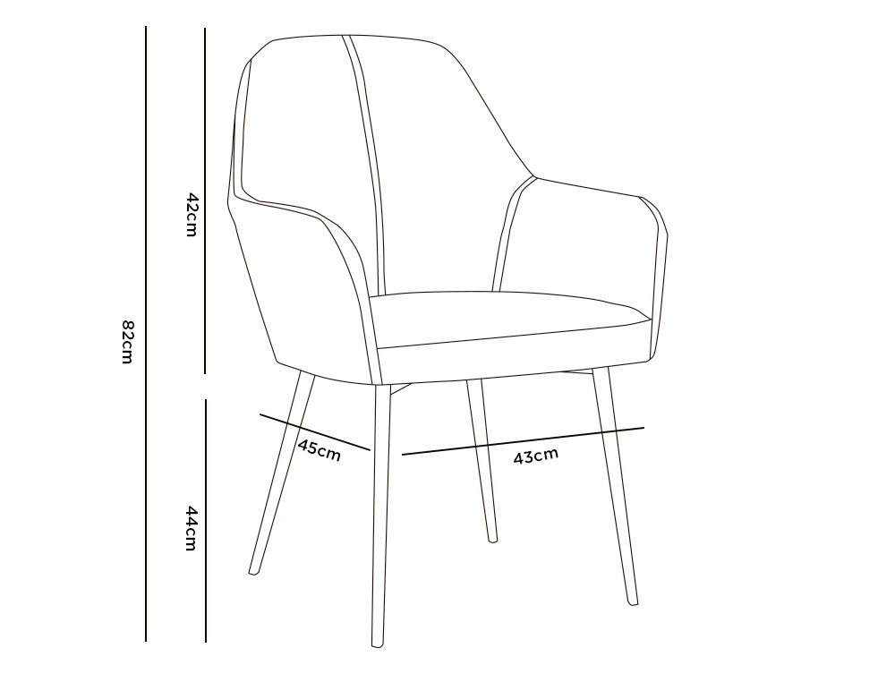 CHAISE CONFIDENT Q-CONNECT SIEMIONE BASE METALLIQUE HAUT MAX 820 LARG 570 PROF 580 COLORIS MARRON