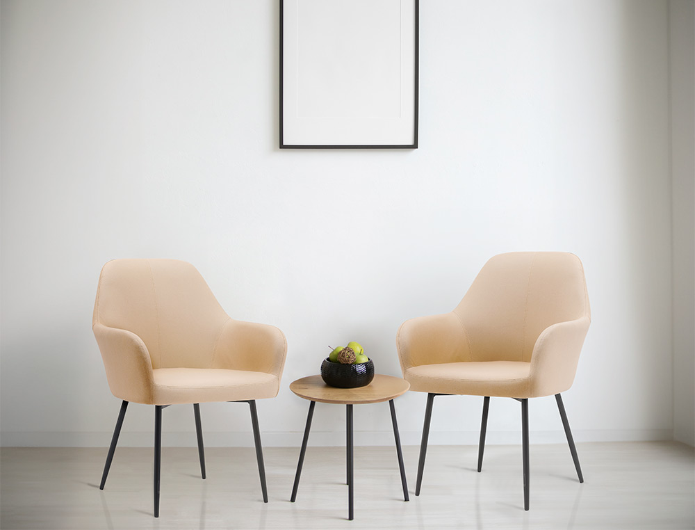 CHAISE CONFIDENT Q-CONNECT SIEMIONE BASE METALLIQUE HAUT MAX 820 LARG 570 PROF 580 COLORIS MARRON