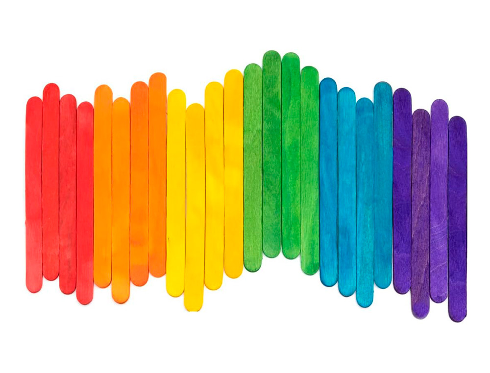 BATONNETS LIDERPAPEL BOIS DIM. 15X1,8CM COLORIS ASSORTIS SACHET 50 UNITES