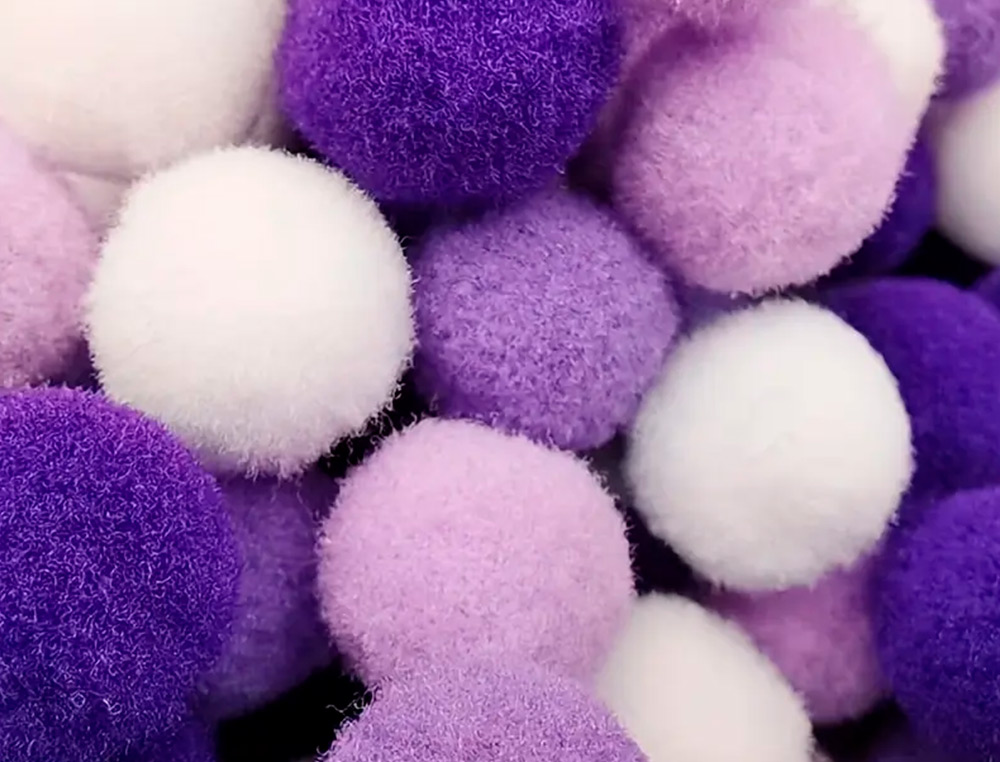 POMPONS DE COULEUR LIDERPAPEL DIAMETRE 1,5CM COLORIS        NUANCES VIOLET ASSORTIS       SACHET 80 UNITES