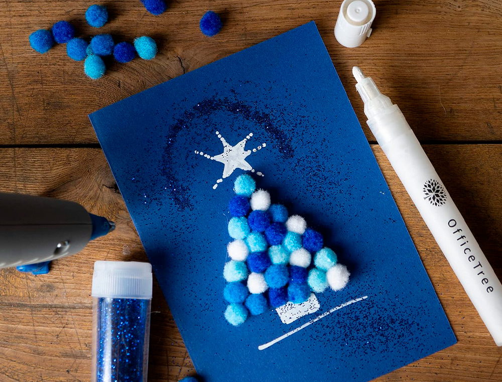 POMPONS DE COULEUR LIDERPAPEL DIAMETRE 1,5CM COLORIS        NUANCES BLEU ASSORTIS SACHET  80 UNITES