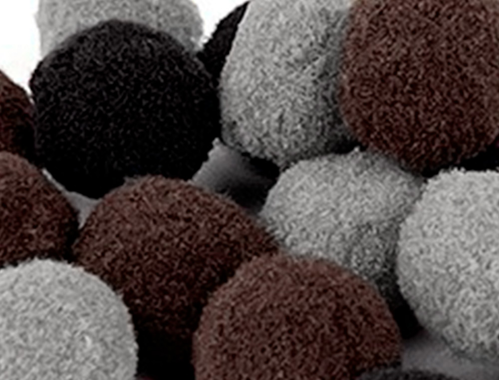 POMPONS DE COULEUR LIDERPAPEL DIAMETRE 1CM COLORIS NUANCES NEUTRES ASSORTIS SACHET 120 UNITES